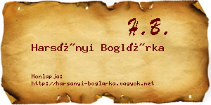 Harsányi Boglárka névjegykártya
